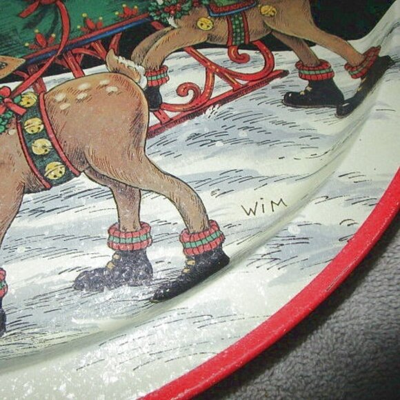 1994 Vtg Wim Schimmer Art Serving Tray Santa's Cookies Reindeer Sleigh Christmas - Picture 4 of 11